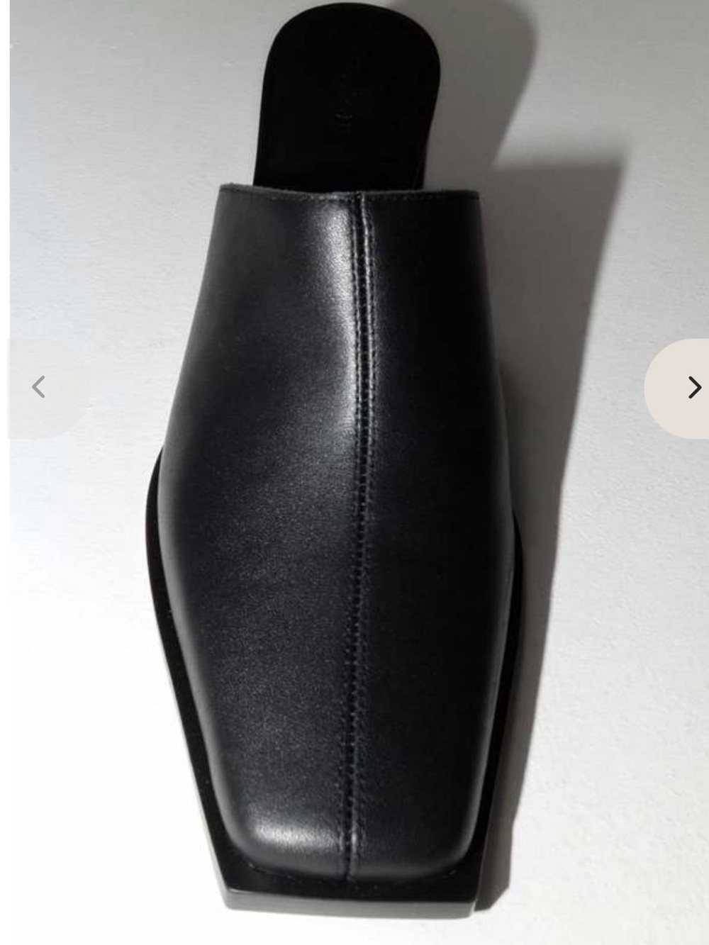 St. Agni Black Leather Square-Toe Block Heel Mules - Picture 6 of 7